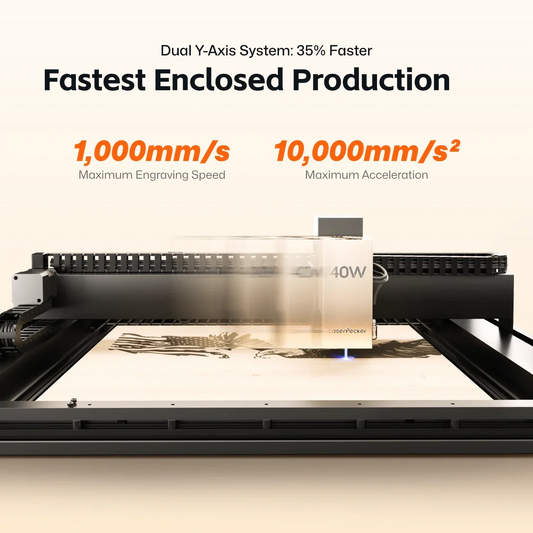 LaserPecker LX2 Enclosed Laser Cutter – 500 × 305 mm, 20W / 40W, Class 1