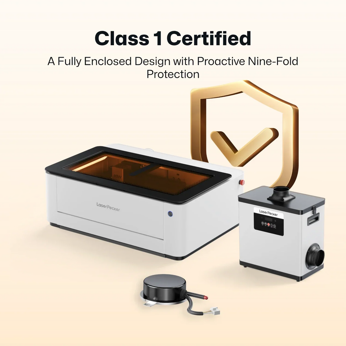 LaserPecker LX2 Enclosed Laser Cutter – 500 × 305 mm, 20W / 40W, Class 1