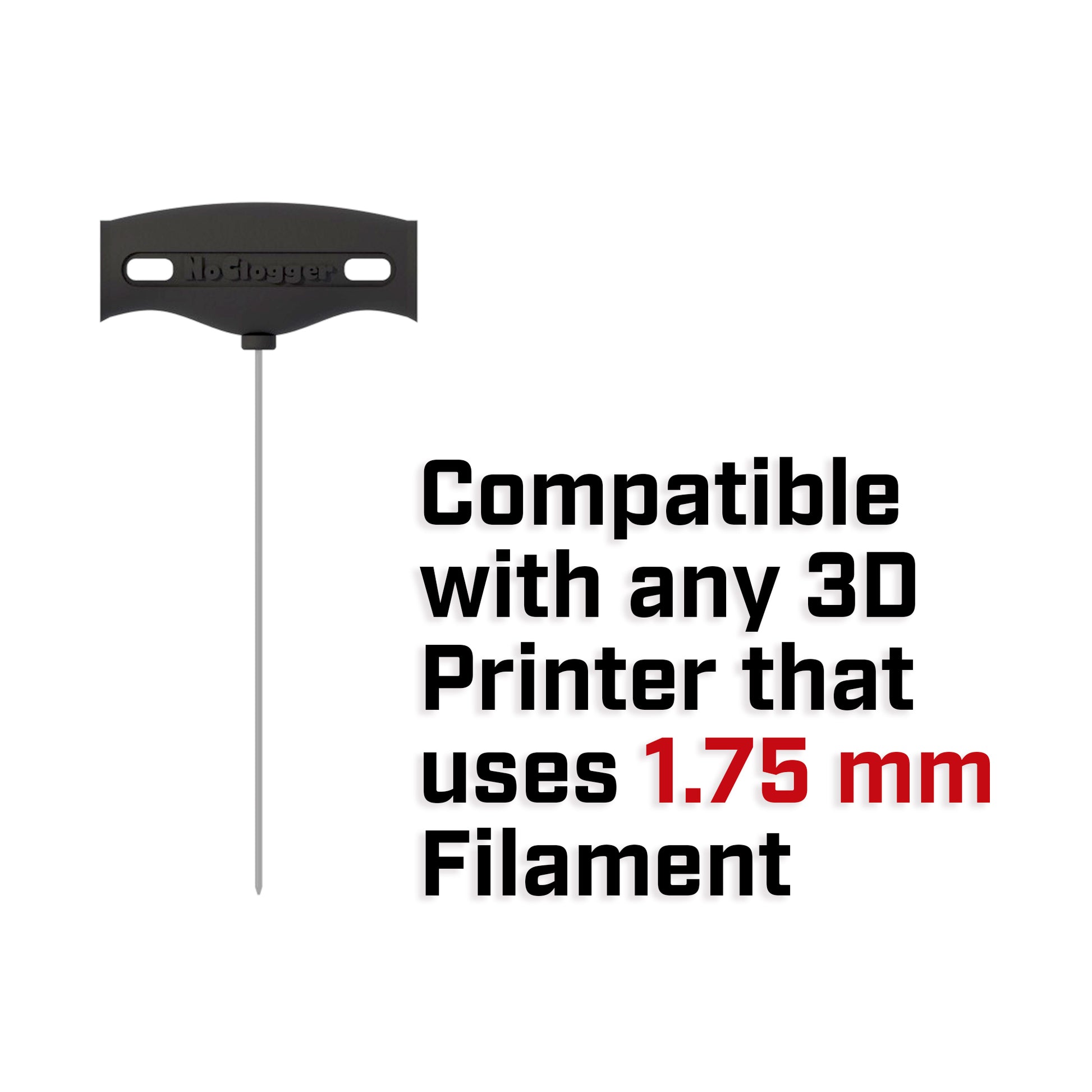 NoClogger 1.75mm T-Handle 3D Printer Hotend Unclogging Tool