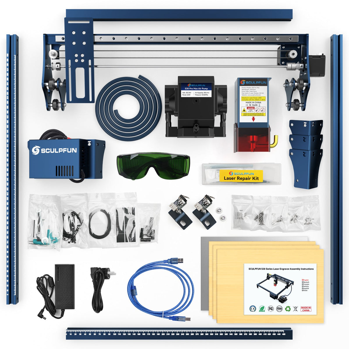 SCULPFUN S30 Pro Max packing list