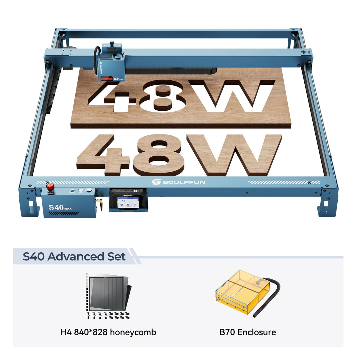 SCULPFUN S40 MAX Advanced Set with H4 honeycomb and B70 enclosure