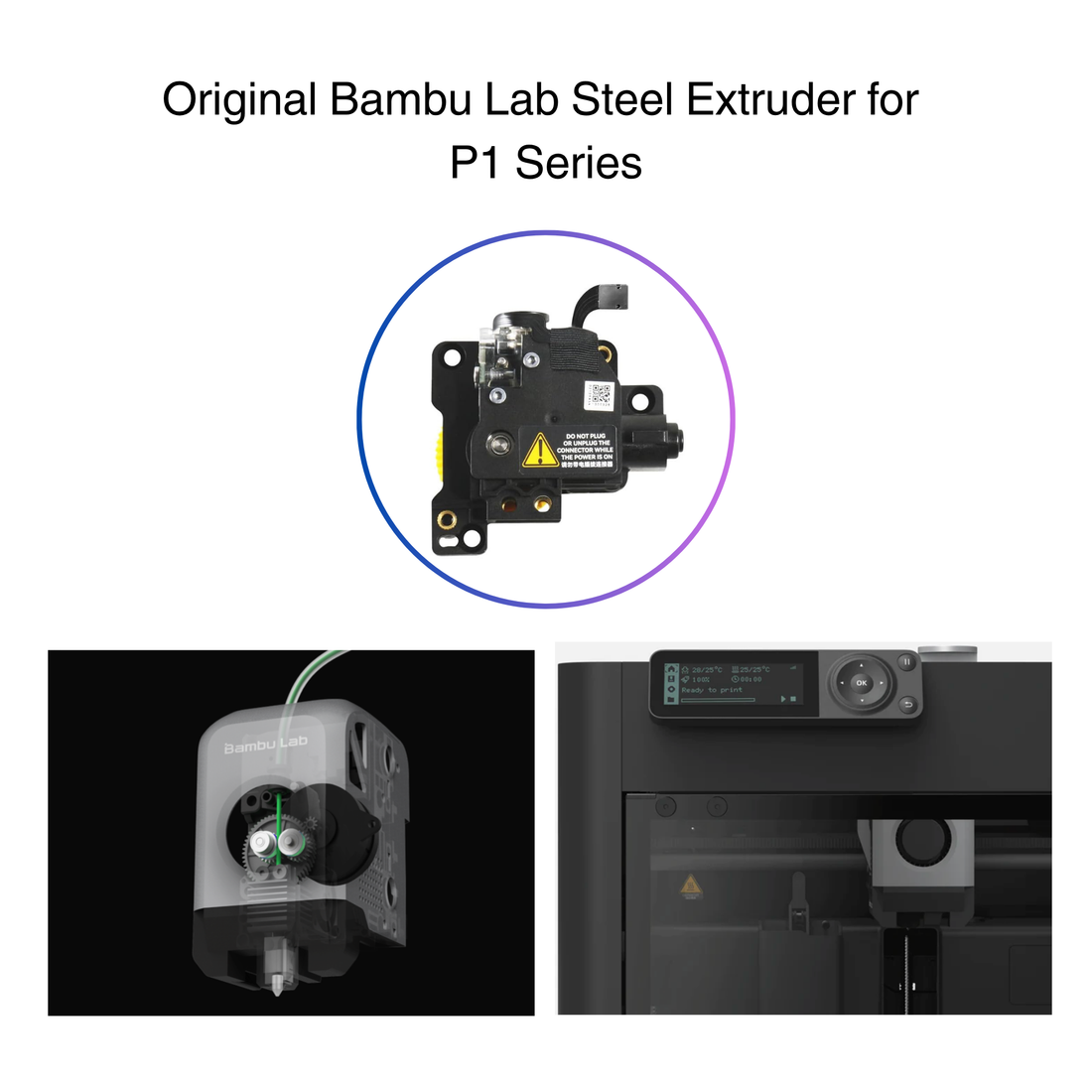 Stainless Steel Extruder Unit – Bambu Lab P1 – MakerParts 3D