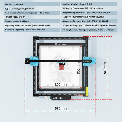TwoTrees TTS-10 Pro 10W Laser Engraver