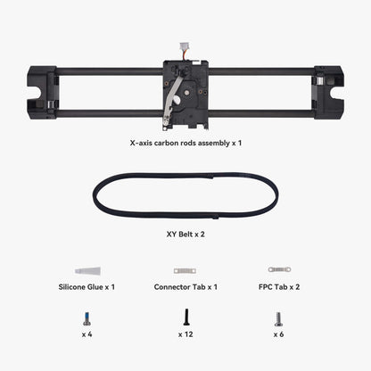 Bambu Lab X-Axis Carbon Rods Assembly for P1 / X1 Series - Official Replacement