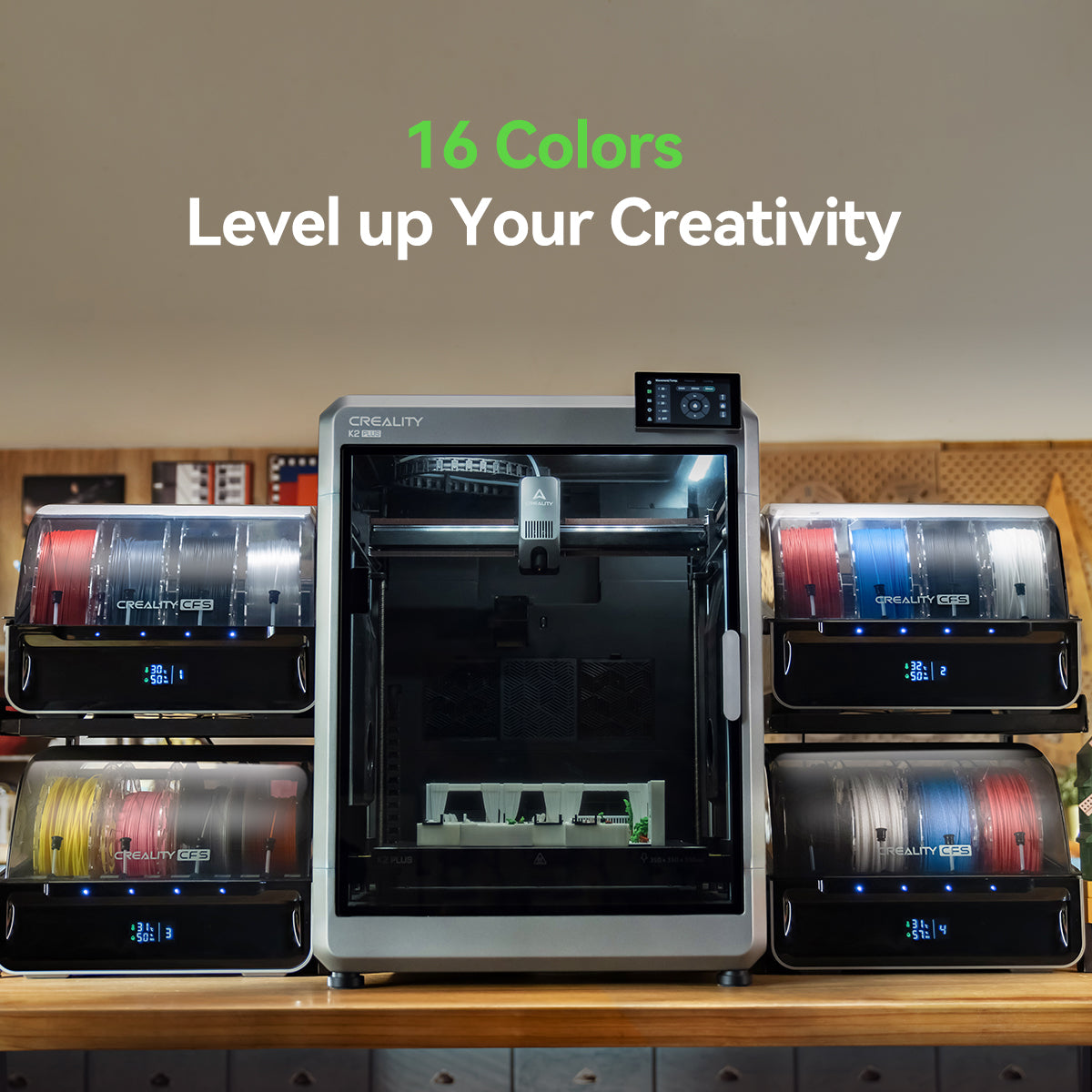 Creality Filament System (CFS) for K2 Plus and Hi – Unlock 16-Color Automated Printing