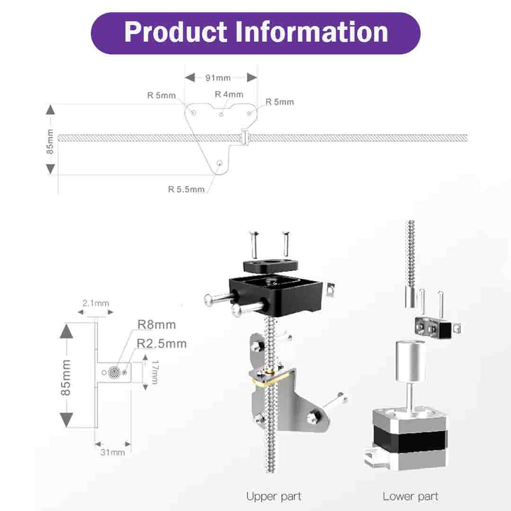Creality Dual Z-Axis Upgrade Kit with Stepper Motor for Ender 3 / Ender 3 Pro / Ender 3 V2