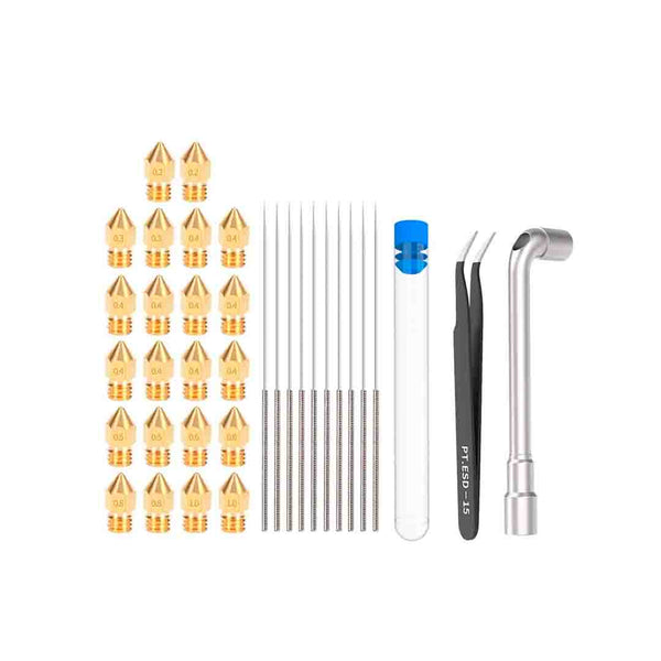 3D Printer MK8 Extruder Nozzle Set - 18pcs with Nozzle Removal Wrench