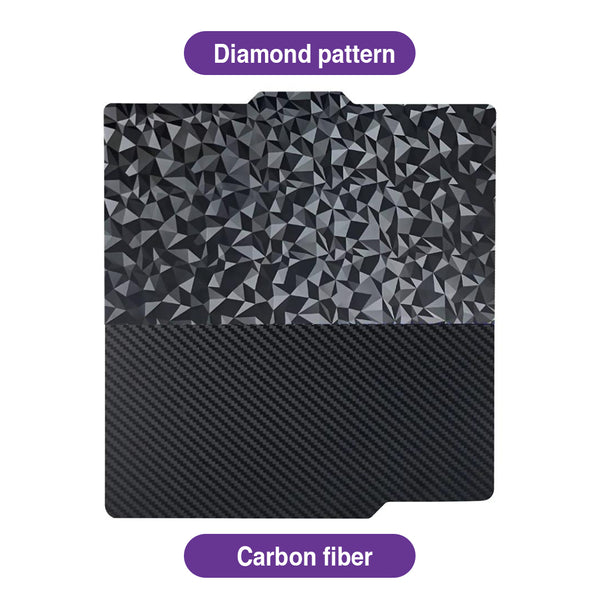 Build Plate with Diamond Pattern and Carbon Fiber Coating - Double-Sided