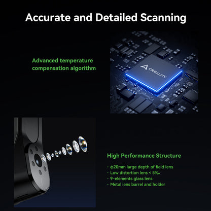 Creality CR-Scan Raptor 3D Scanner – Precision Hybrid Laser for All Object Sizes