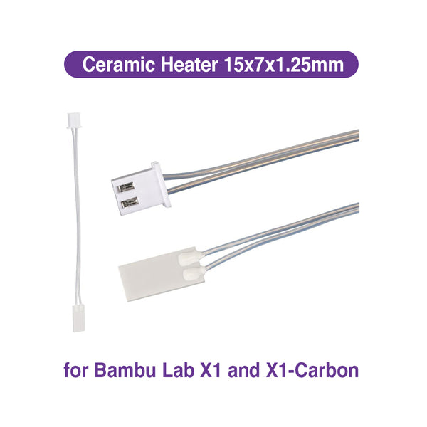 Ceramic Heater 15x7x1.25mm (24V, 48W, Resistance 10.8-13.2 ohms) for Bambu Lab X1/X1C