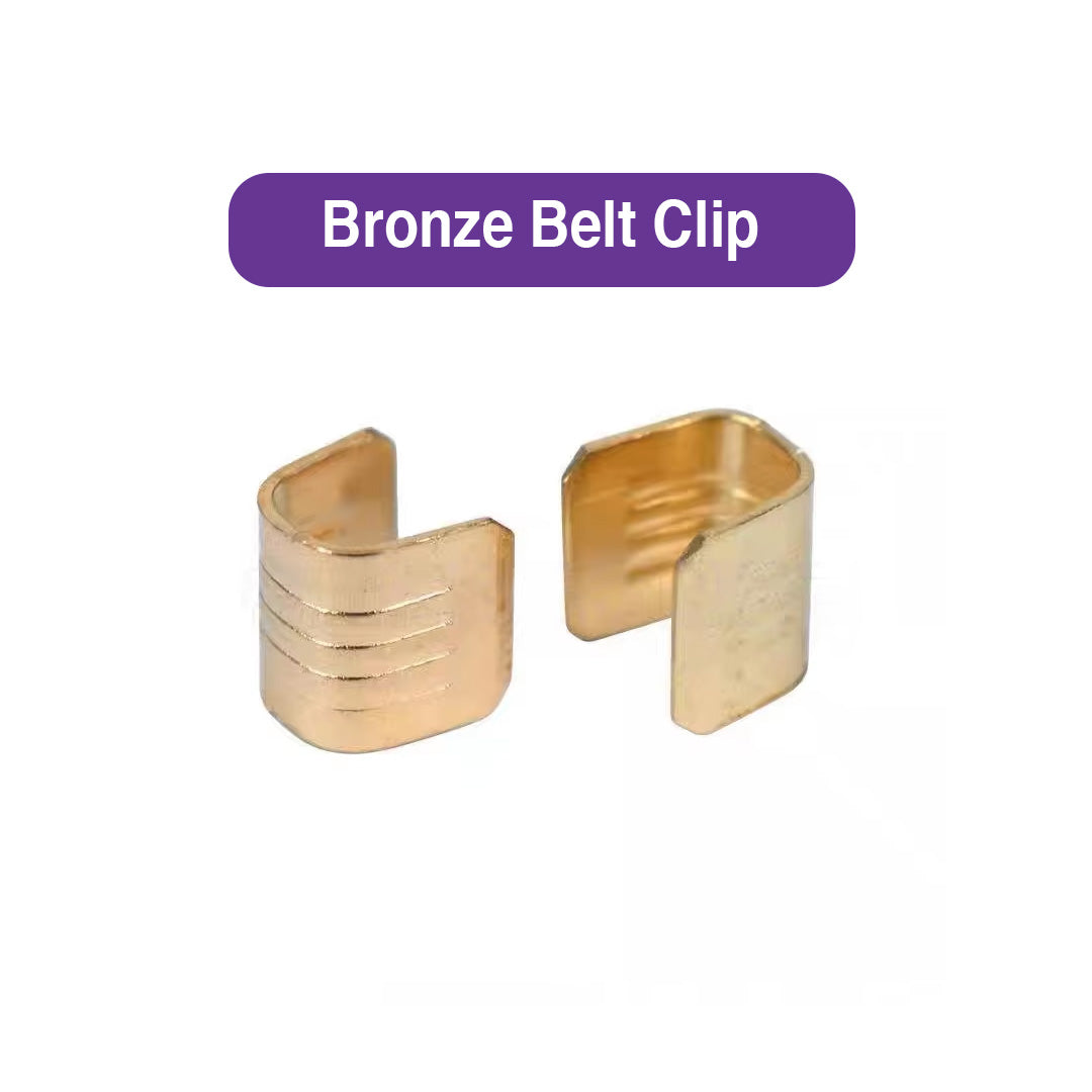 GT2 Timing Belt Bronze Buckle Clips (10 Pack) - Ender Type - MakerParts 3D