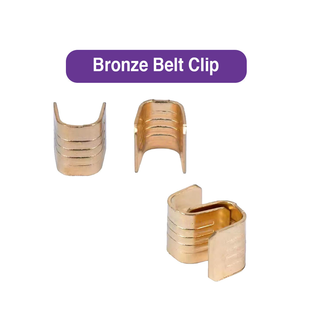 GT2 Timing Belt Bronze Buckle Clips (10 Pack) - Ender Type - MakerParts 3D