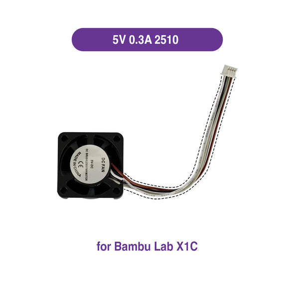 X1C Hotend Fan 5V 0.3A 2510 (17000±10% RPM, 4-Wire PWM Control)