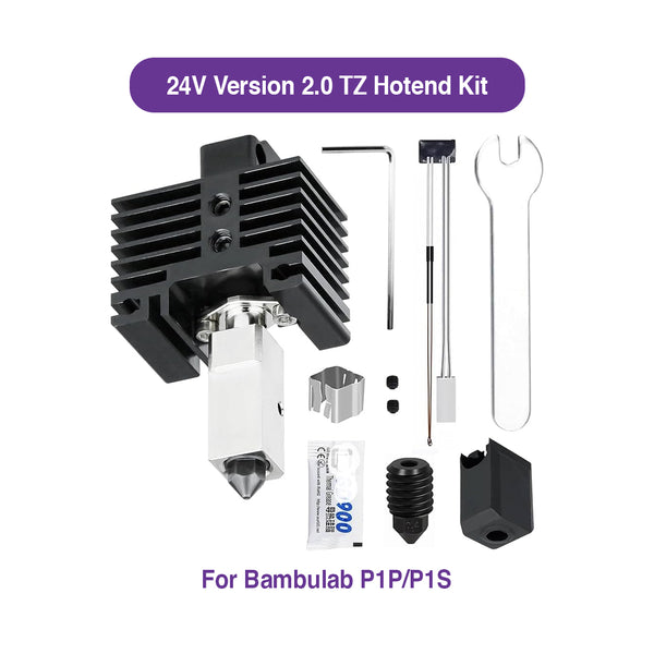 24V Version 2.0 TZ Hotend Kit with Ceramic Heater and Thermistor for Bambulab P1P/P1S