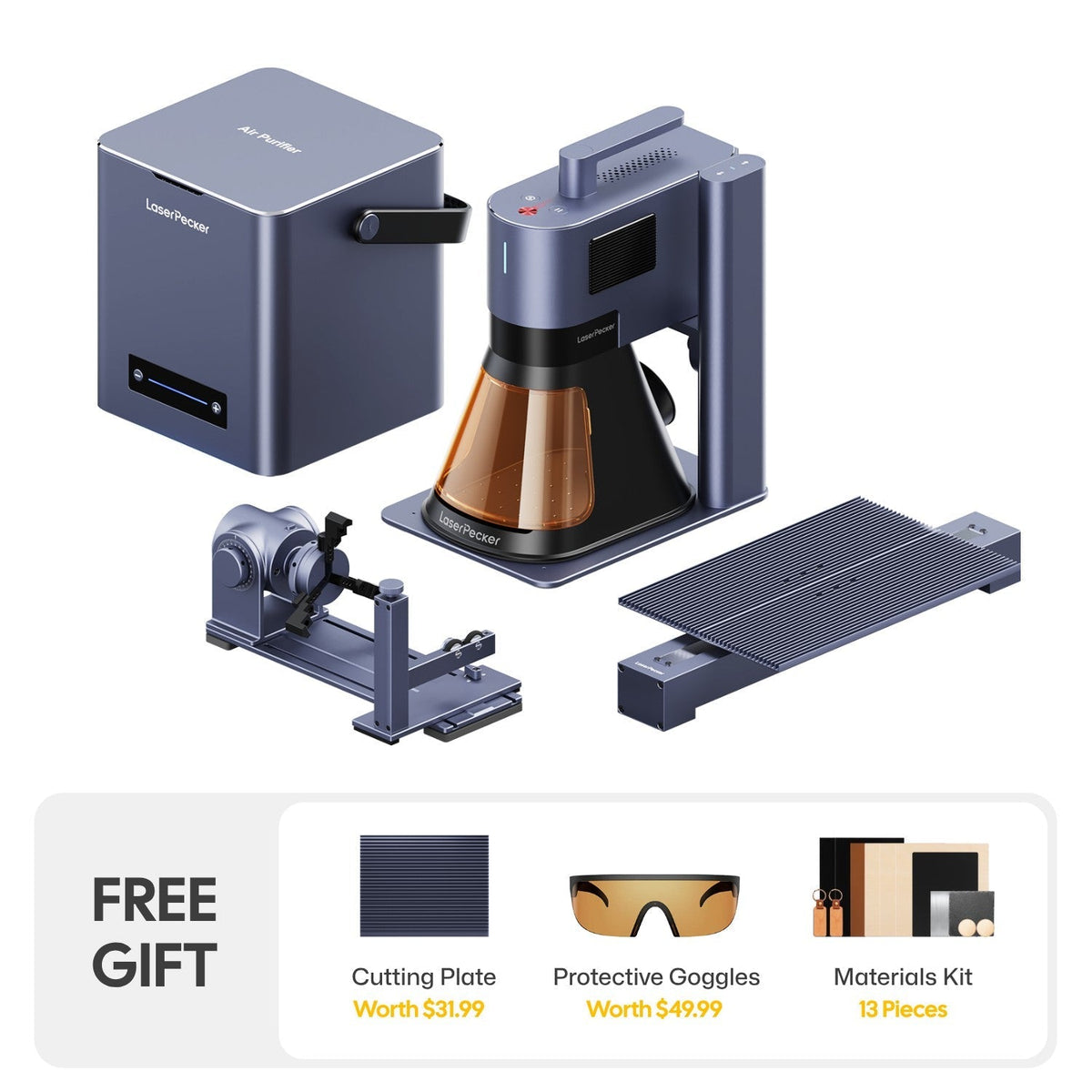 LaserPecker LP5 Dual Laser Engraver – 20W Fiber + 20W Diode