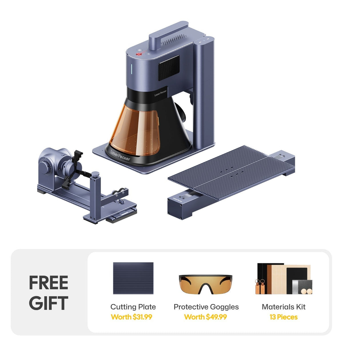 LaserPecker LP5 Dual Laser Engraver – 20W Fiber + 20W Diode