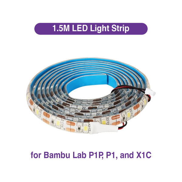 LED Light Strip 1.5M for Bambu Lab P1P/P1/X1C 3D Printer Parts - Customizable and Energy-Efficient