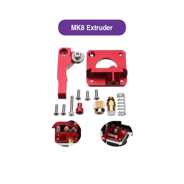 MK8 Red Remote Extruder with Accessories Kit (1.75mm / left)