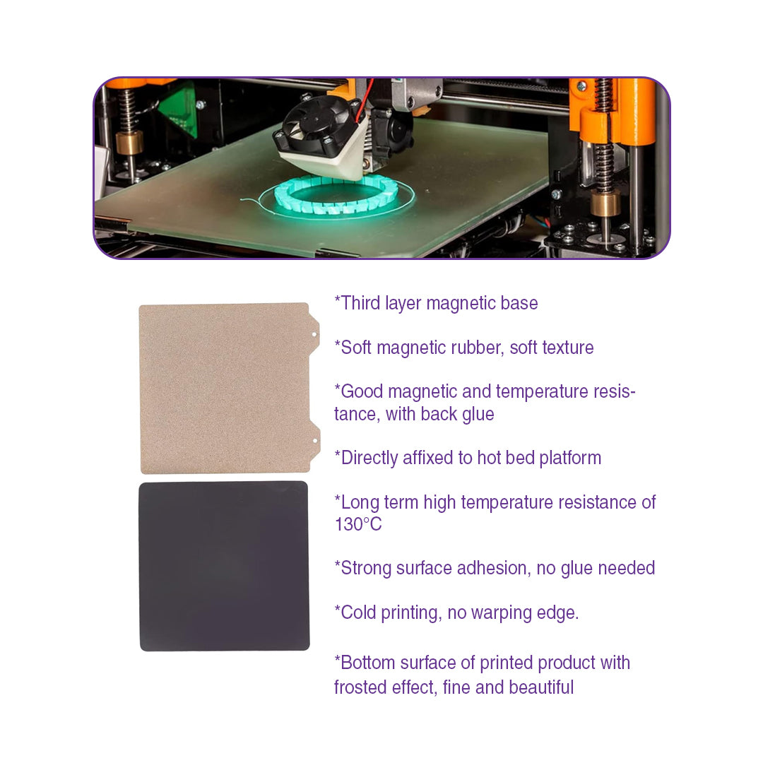 Double-Sided PEI Elastic Steel Plate with High-Temperature Resistant Magnetic Base - MakerParts 3D