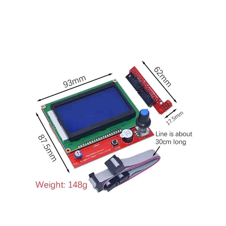 12864KBA V1.3 LCD Display Controller with Adapter for RAMPS 1.4 RepRap - MakerParts 3D