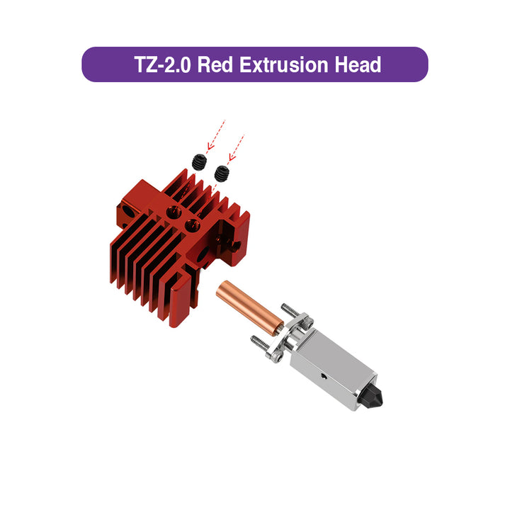 TZ-2.0 Red Extrusion Head for Bambu Lab X1 Series (Single Nozzle Required) - MakerParts 3D