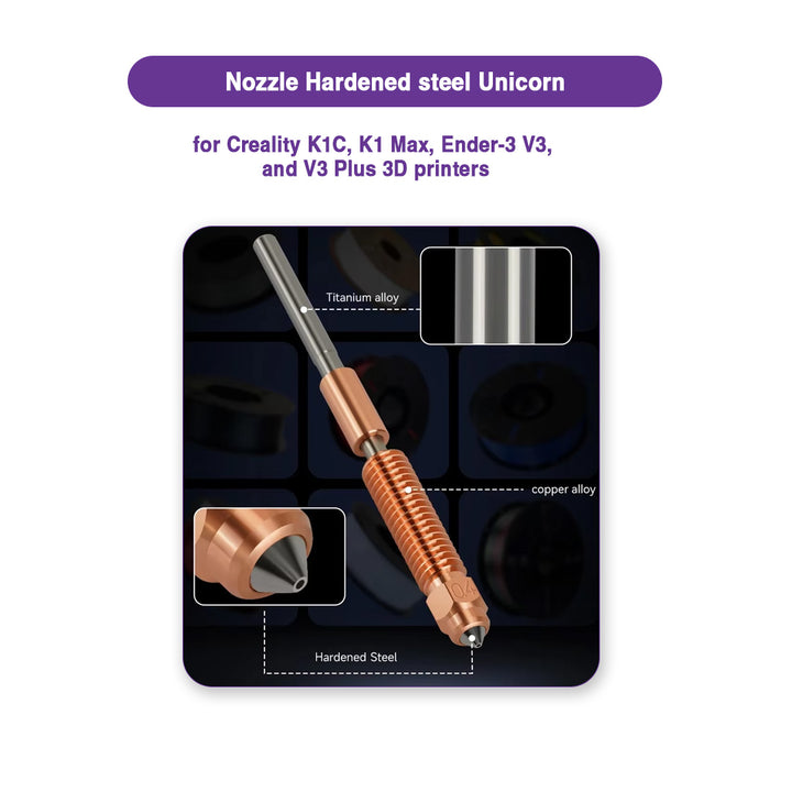 Hardened Steel Nozzle Unicorn