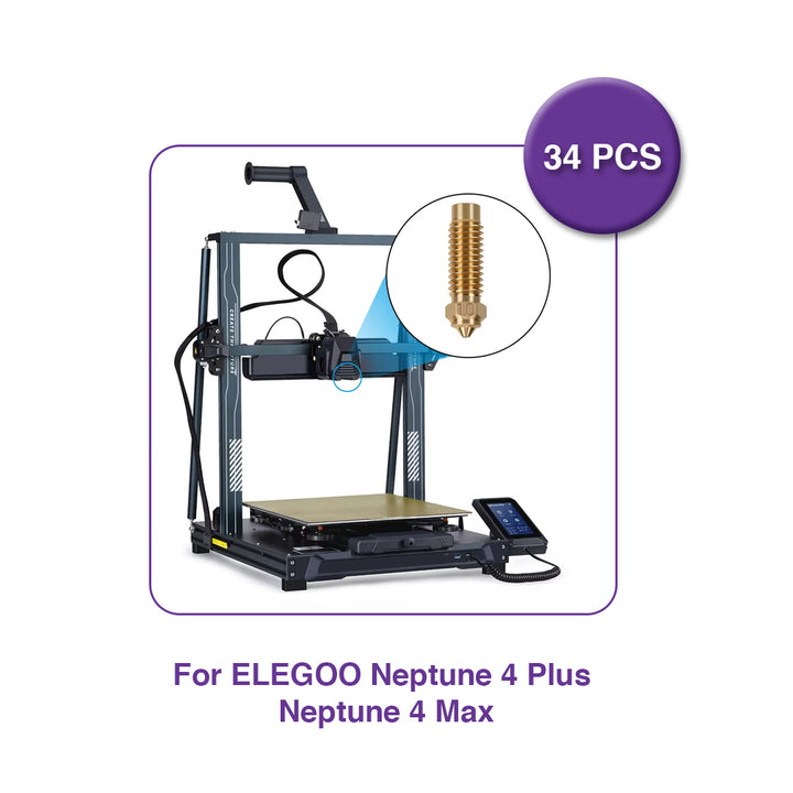Brass Nozzles Kit with Tools for ELEGOO Neptune 4 Plus / 4 Max - MakerParts 3D