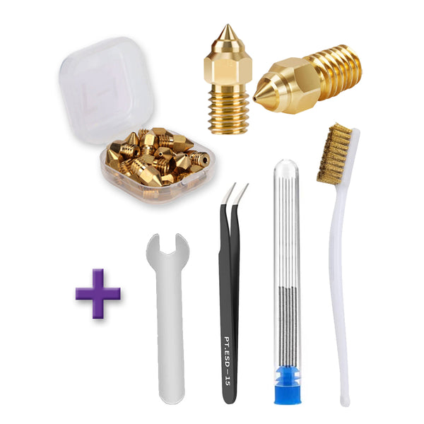 Brass Nozzles Kit with Tools for Ender 3 V3 SE / Ender 7 / Ender 5 S1 (42 Pcs) - MakerParts 3D