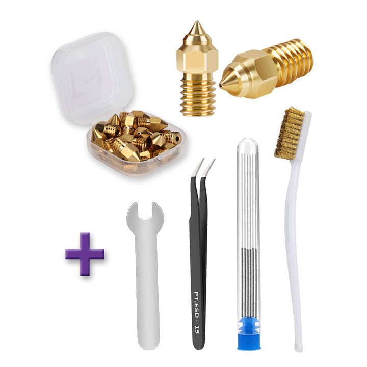 Brass Nozzles Kit with Tools for Ender 3 V3 SE / Ender 7 / Ender 5 S1 (42 Pcs) - MakerParts 3D