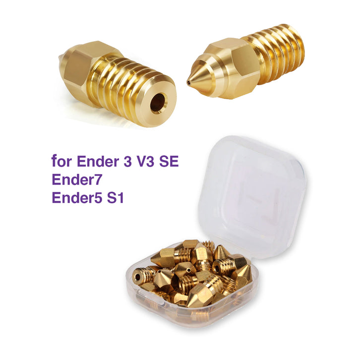 Brass Nozzles Kit with Tools for Ender 3 V3 SE / Ender 7 / Ender 5 S1 (42 Pcs) - MakerParts 3D