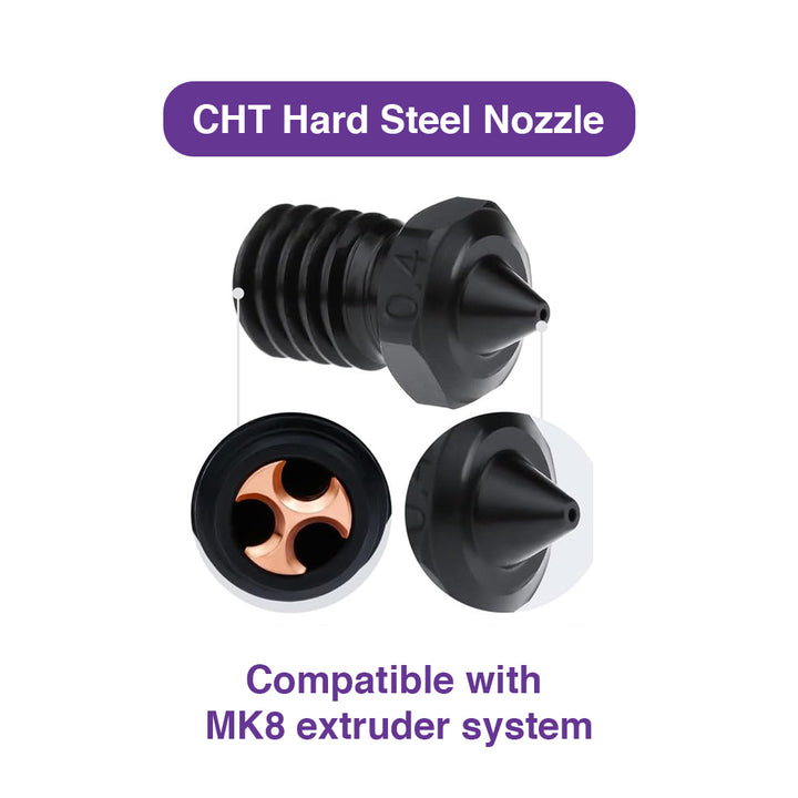 CHT Hardened Steel Nozzles Kit with Tools for MK8 (19 Pcs) - MakerParts 3D