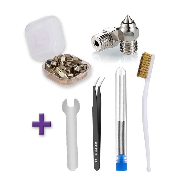 Copper Plated Nozzles Kit with Tools for CR and Ender Series (23 Pcs) - MakerParts 3D