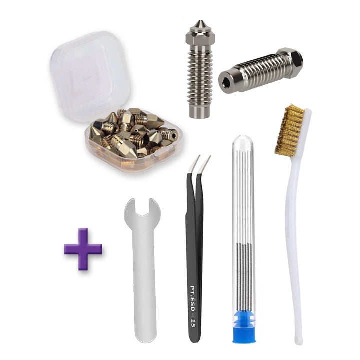 Copper Plated Nozzles Kit with Tools for ELEGOO Neptune 4 Plus / 4 Max (34 Pcs) - MakerParts 3D