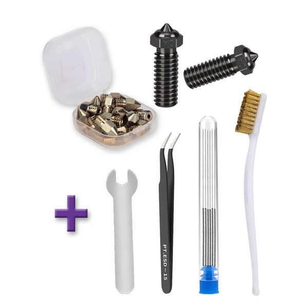 Hardened Steel Nozzles Kit with Tools for QIDI TECH X PLUS 3 / X MAX 3 / X SMART 3 - MakerParts 3D