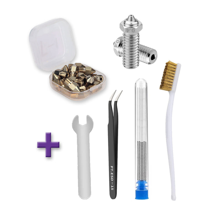 Stainless Steel Nozzles Kit with Tools for QIDI TECH X PLUS 3/ X MAX 3/ X SMART 3 - MakerParts 3D