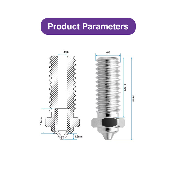 Stainless Steel Nozzles Kit with Tools for QIDI TECH X PLUS 3/ X MAX 3/ X SMART 3 - MakerParts 3D