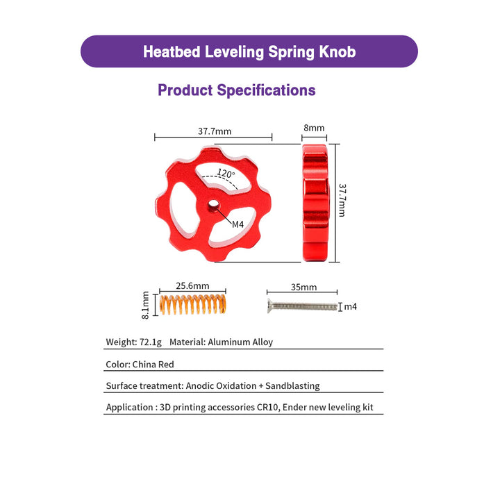 Heatbed Leveling Kit for CR10 / Ender / Prusa - MakerParts 3D