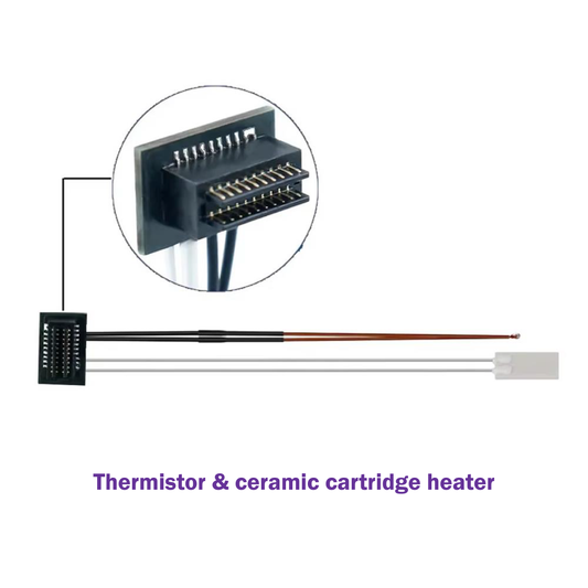 Thermistor + Ceramic Heater for Bambu Lab P1P/P1S – 24V 48W, 300°C - MakerParts 3D