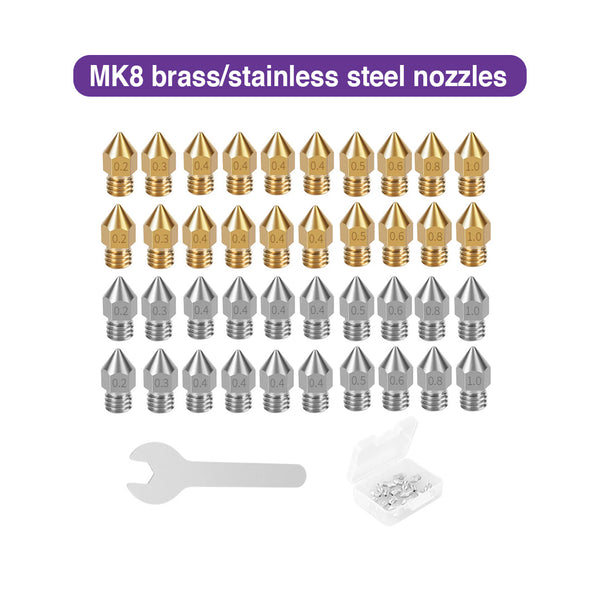 MK8 brass/stainless steel nozzles