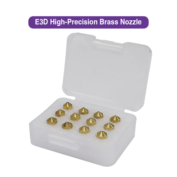 E3D High-Precision Brass Nozzle 12-Piece Set with Box (1.75mm, Sizes 0.2-1.2mm)