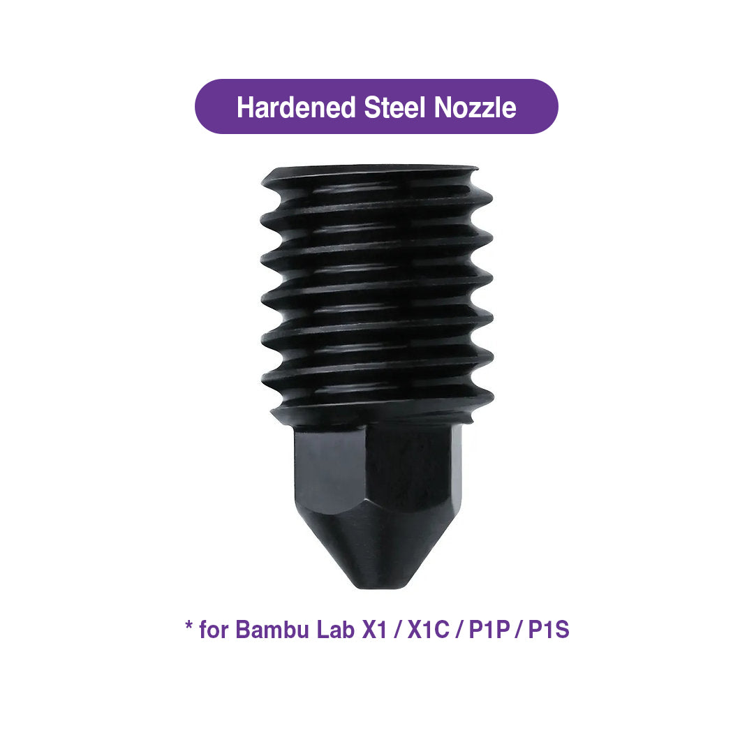 Hardened Steel Nozzle for Bambu Lab X1 / X1C / P1P / P1S - (0.2 to 1.0mm) - MakerParts 3D