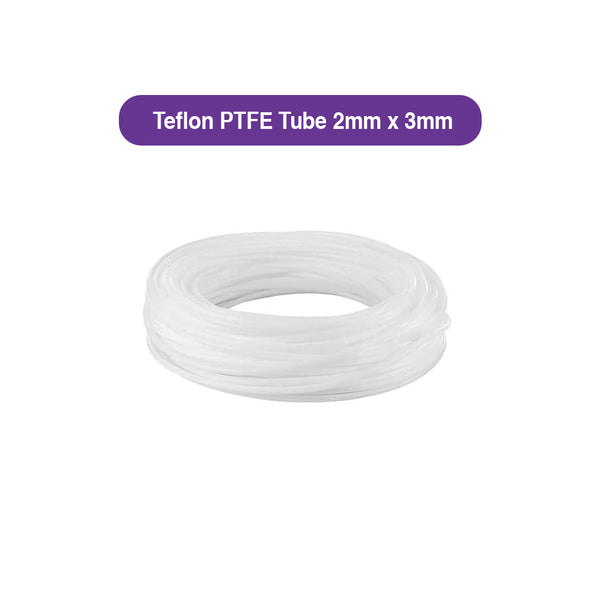 Teflon PTFE Tube 2mm x 3mm – One Meter Continuous Length