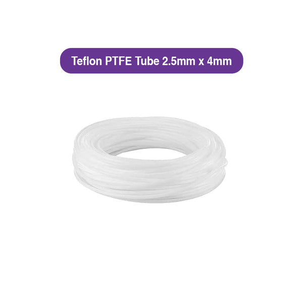 Teflon PTFE Tube 2.5mm x 4mm – One Meter Continuous Length