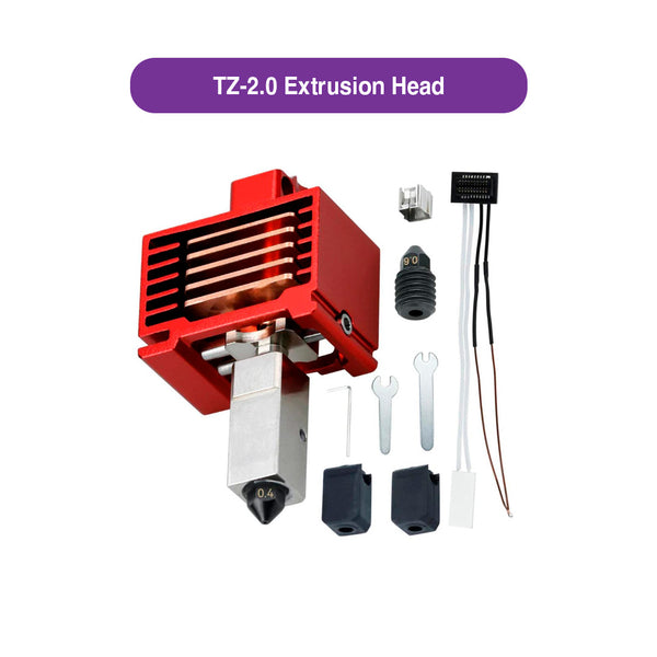 TZ-2.0 Extrusion Head (Red) for Bambu Lab P1 Series - Single Nozzle Required